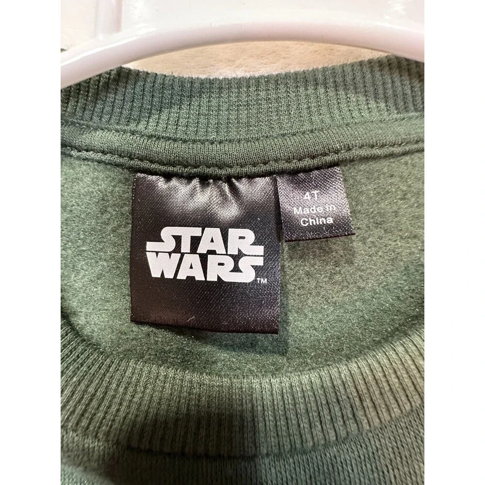Star Wars Mandalorian Grogu Toddler 4T NWT Sweatshirt & Joggers Set Olive